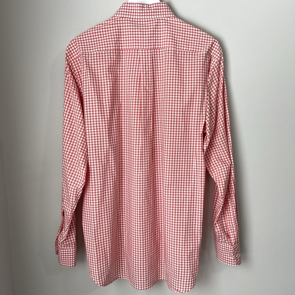 Southern Point Co The Hadley Shirt Men's Medium Button Up Checkered Orange White - Picture 4 of 8
